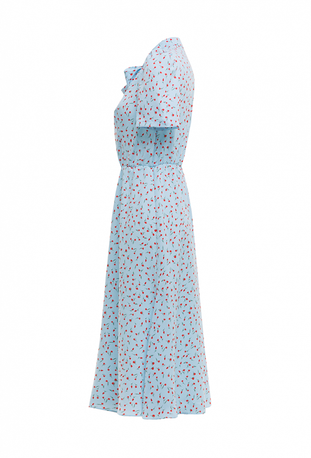 Платье с коротким рукавом голубое 02-01-24 SS