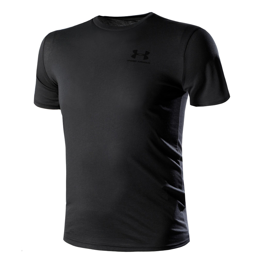 Мужское теннисное поло Under Armour Sportstyle Left Chest T-Shirt Men - Black, Dark Grey
