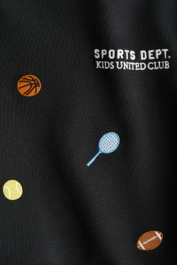 H&M Толстовка с круглым вырезом и принтом, черный