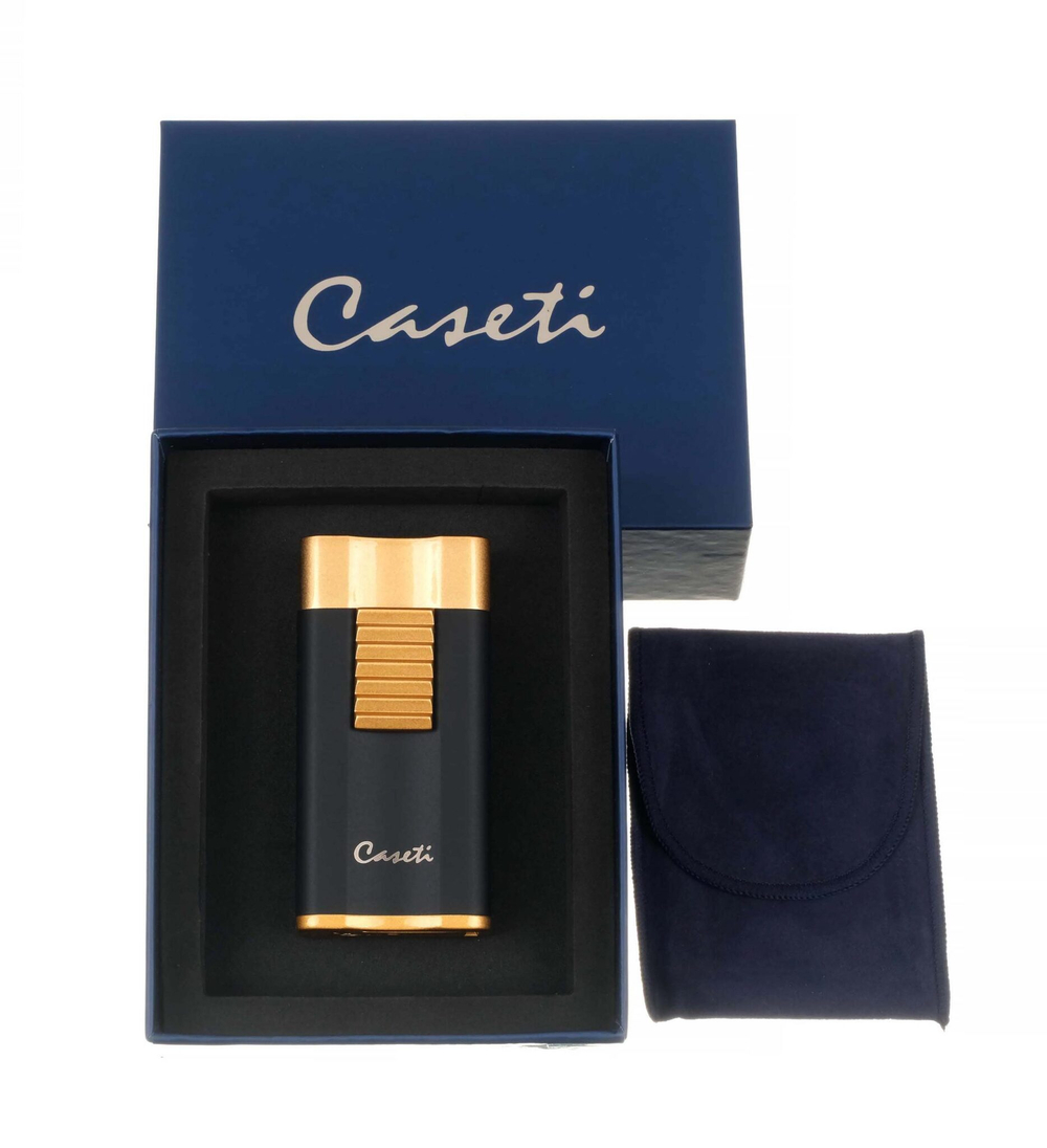 Зажигалка Caseti сигарная, турбо, черно-золотистая CA558-5