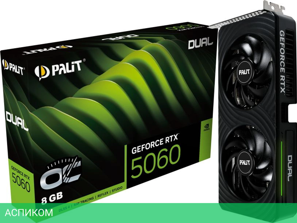 Видеокарта Palit GeForce RTX 5060 Dual OC 8GB GDDR7 (NE75060S19P1-GB2063D)