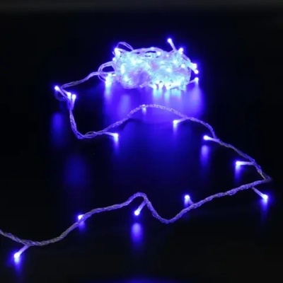 Гирлянда для улицы «Bright light» 10 м 100 ламп LED прозрач.пров.,8 реж, IP-54, Синий (возможность соединения)