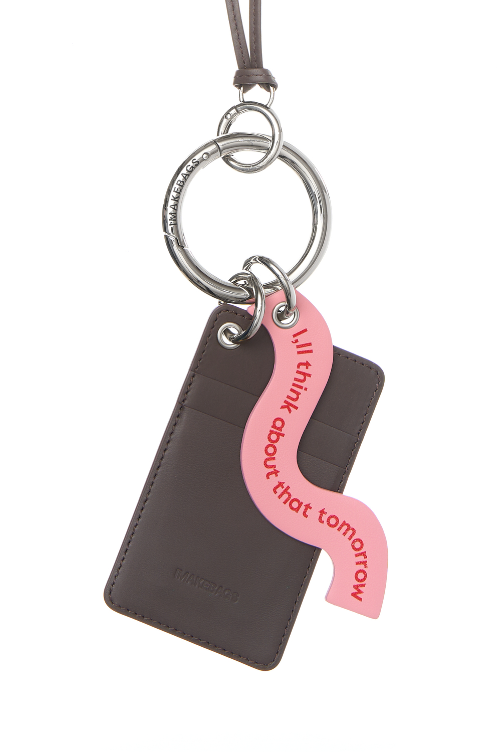 Подвеска - картхолдер с карабином DARK TAUPE