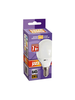Лампа светодиодная PLED-SP 7Вт G45 шар 3000К тепл. бел. E14 540лм 230В JazzWay 1027856-2