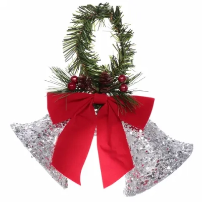 Украшение новогодние «Звонкие колокольчики» 22*12*15 см, серебро