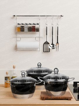 Набор кастрюль 6 предметов 2 л; 2,7 л; 3,6 л. Kamille KM 5765 из нержавеющей стали