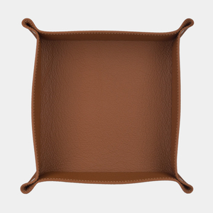 Лоток для мелочей из натуральной кожи теленка, цвета карамель