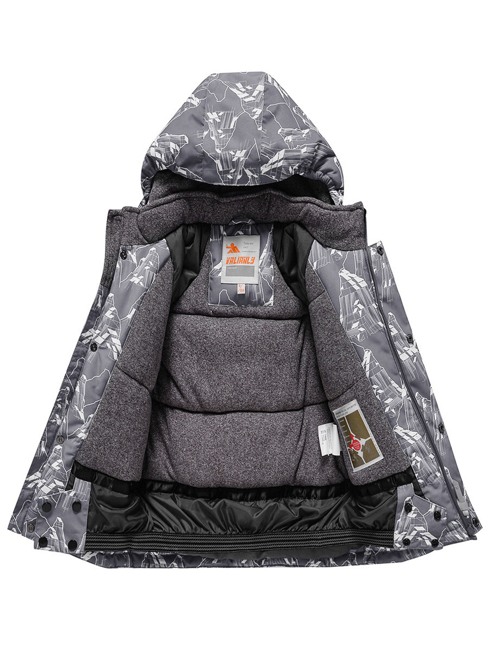 Горнолыжный костюм Valianly детский для мальчика серого цвета 9205Sr