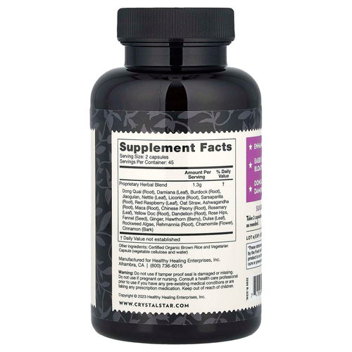 Crystal Star, Female Harmony, 90 вегетарианских капсул