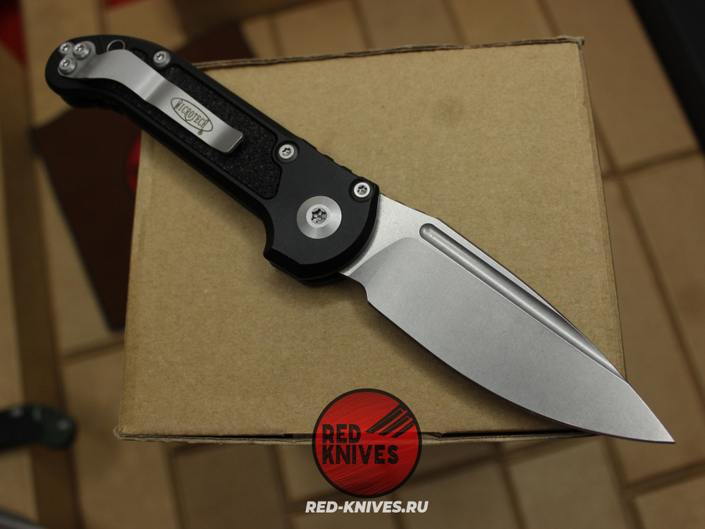 Нож Microtech BLK LUDT Gen III Standard S/E - клинок серый, черная рукоять