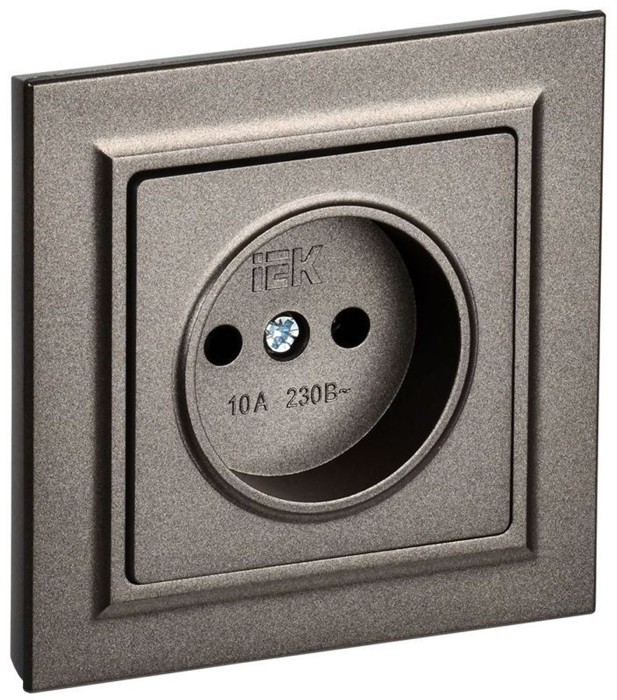 Розетка СП BRITE РСР10-1-0-БрТБ 10А в сборе без заземл. без защ. шторок бр. IEK BR-R10-10-K45-F Розетка СП BRITE РСР10-1-0-БрТБ 10А в сборе без заземл. без защ. шторок бр. IEK BR-R10-10-K45-F