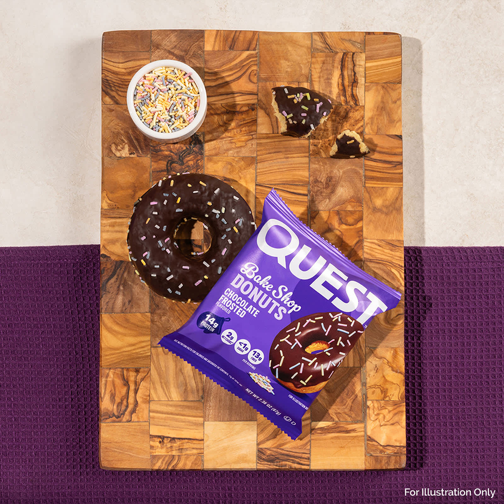 Quest Nutrition, Bake Shop Donuts, пончики для выпечки, в шоколадной глазури, 9 пончиков по 67 г (2,36 унции)