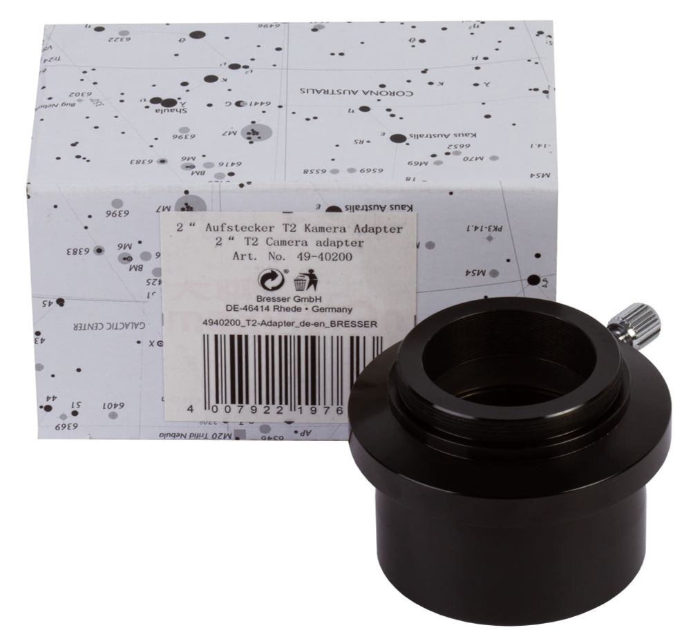 Адаптер для телескопа Bresser 1,25/2" с T2-резьбой -фото 2