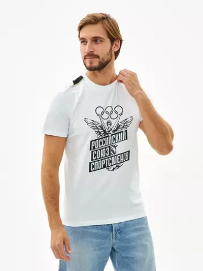 Футболка белая хлопковая с принтом