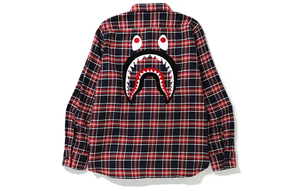 A Bathing Ape Shark Flannel Check Shirt Fw19