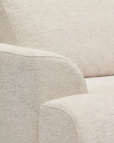 Трехместный диван Karin, белый шенилл, ножки из массива бука, 231 см