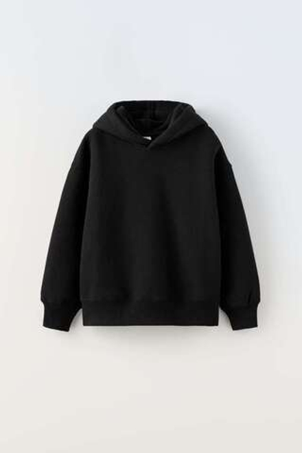 ZARA ОДНОТОННАЯ ТОЛСТОВКА, ЧЕРНЫЙ