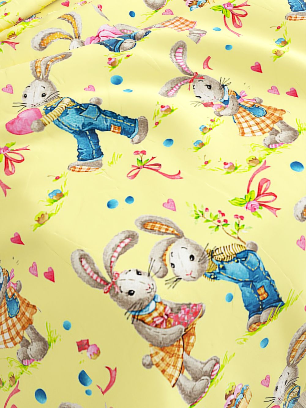 Наволочка комплект 2шт Сказка "Зайчики" 50х70 см, перкаль