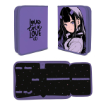 Пенал-книжка с 1 отделением на молнии 20х13х4см сиреневый "Аниме" (Академия Групп)