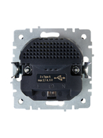 BRITE Розетка 1-местная с заземлением с защитными шторками 16А с USB A+A 5В 3,1А РЮш10-2-БрЖ жемчуг IEK