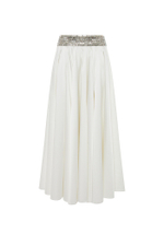 Юбка макси из атласа с кристальной отделкой