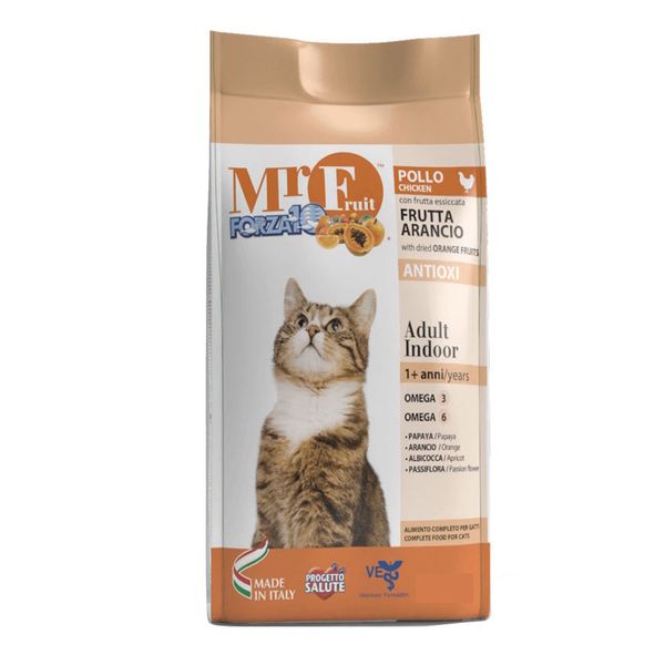 Сухой корм Forza 10 Frutta Arancio Indoor Cat Chicken (Pollo) для взрослых кошек домашнего содержания с фруктами, курица