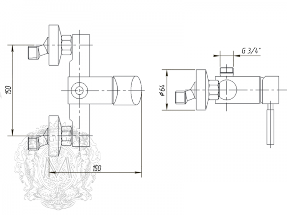 Смеситель для душевой колонны Migliore Fortis ML.FRT-5236 схема