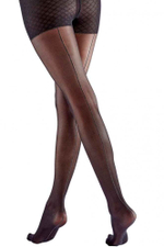Колготки со швом Sparkle Backseam Tights (Размер: S-M-L) (Цвет: черный с серебристым)