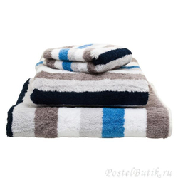 Махровое полотенце Life Style 7052 Sport Streifen синее от Cawo Германия