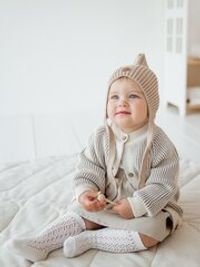 Шапка хлопковая однослойная "Нюд" 0+ (Эльф)