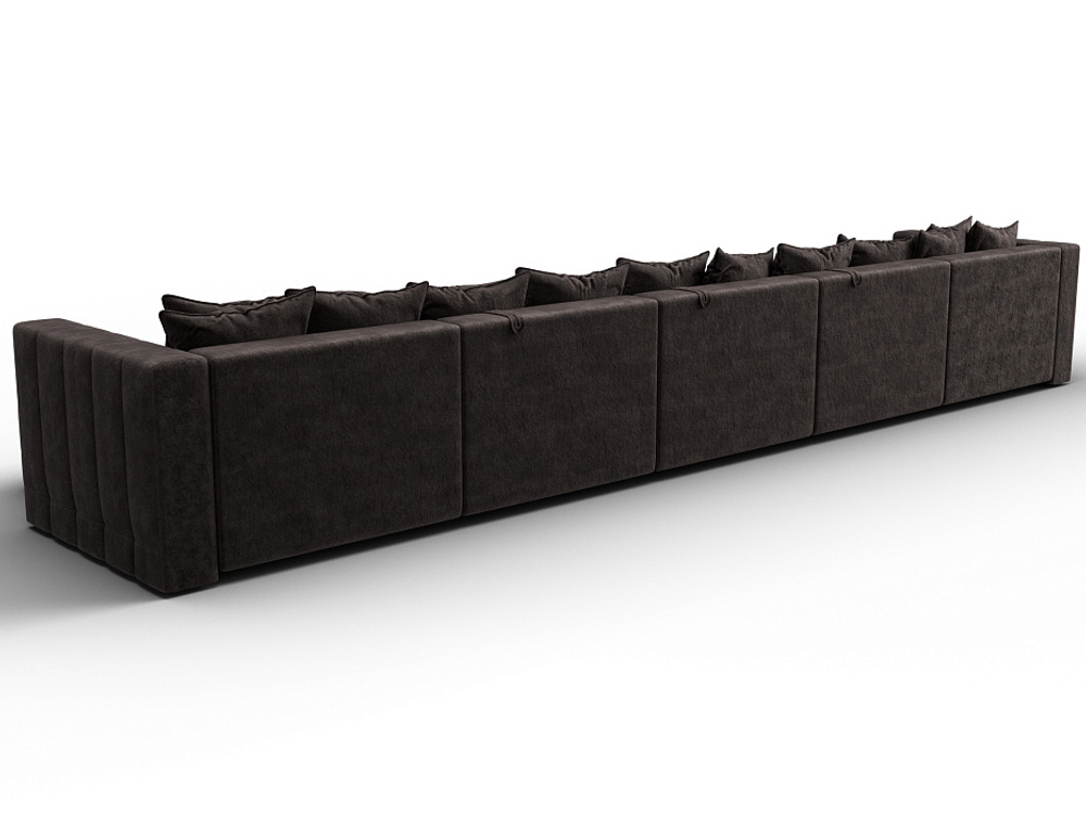 Диван П-образный Лига-052 НПБ МегаЛонг, BRUT 17 ВЕЛЮР коричневый