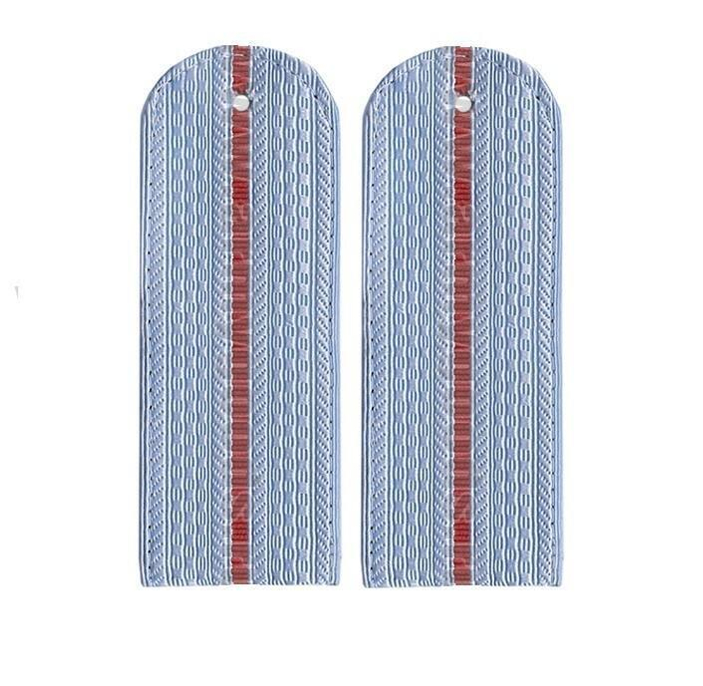 Погоны серо-голубые без канта 1 красный просвет Полиция (на пластике)