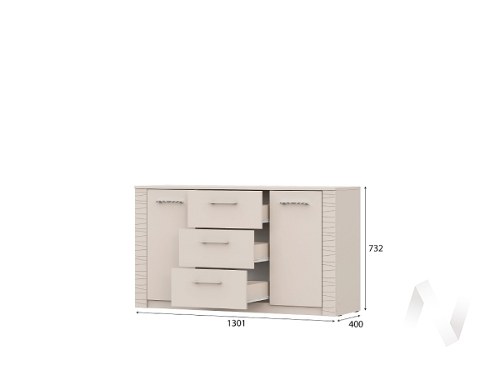 Комод 3 ящика 2-х створчатый МС Калипсо