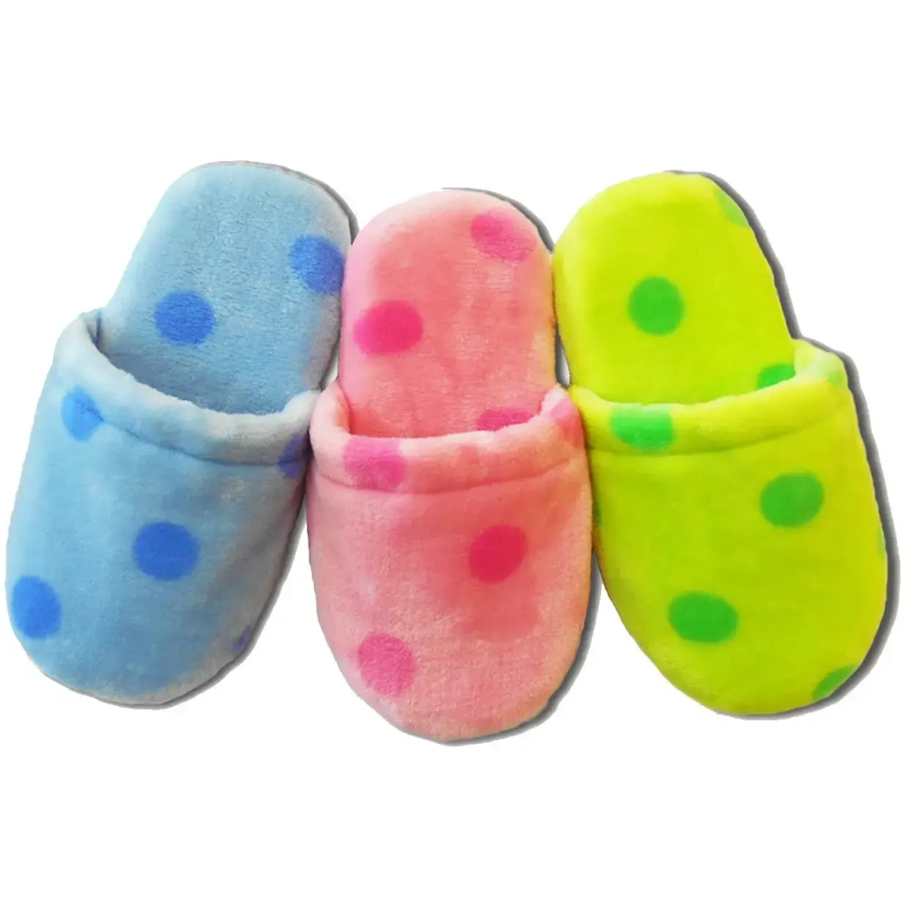 Тапочки домашние детские с закрытым носком «Горох», верх- велюрсофт, подклад-бязь, р. 33