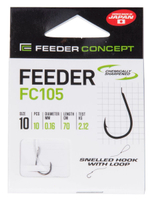 Крючки с поводком FC FEEDER серии FC105 70см, размер 010, 0,16мм (упк.10шт.)