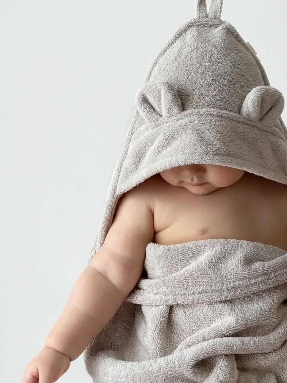 Махровое полотенце с капюшоном 85х85, Серый