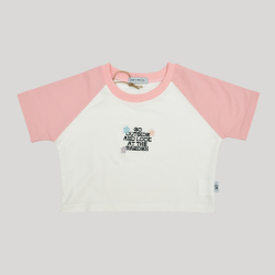 Raglan Crop Top Duo Tofu & Crystal Rose