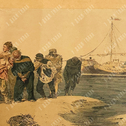 Репин И. Е. Бурлаки на Волге. Бумага, цветная автолитография, 1873