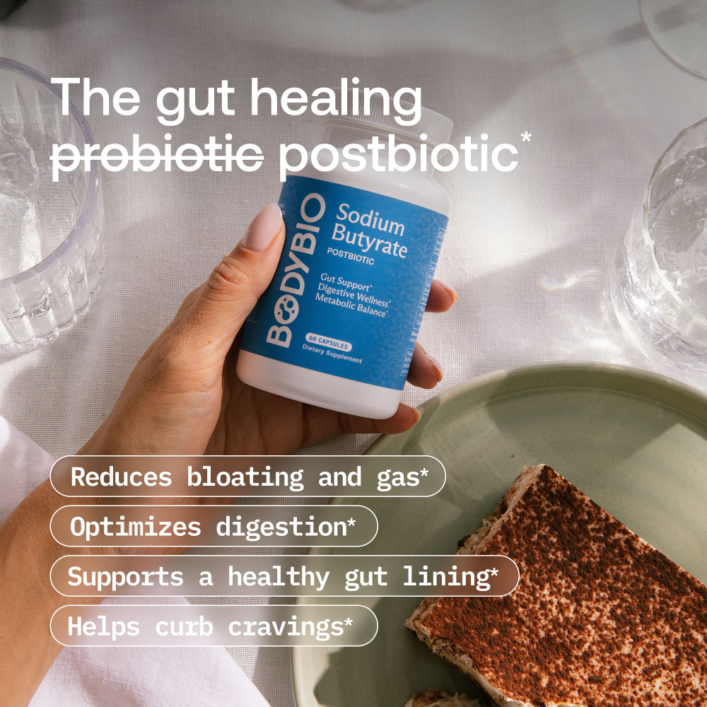 BodyBio, бутират натрия, 100 капсул