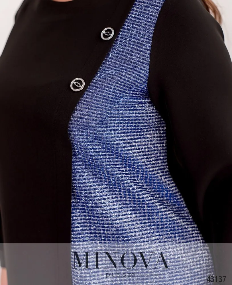 Платье 2002Б-черный-электрик Minova