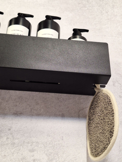 Полка настенная прямая черная MetaDec Side 50см