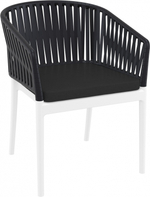 Кресло пластиковое с подушками Siesta Contract Portofino, белый, черный, черный