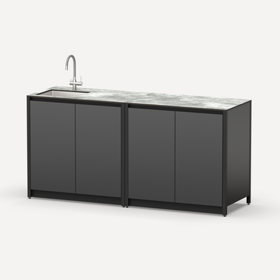 Уличная кухня Lounge C-102S, 1.8 м, черный/серый каспий