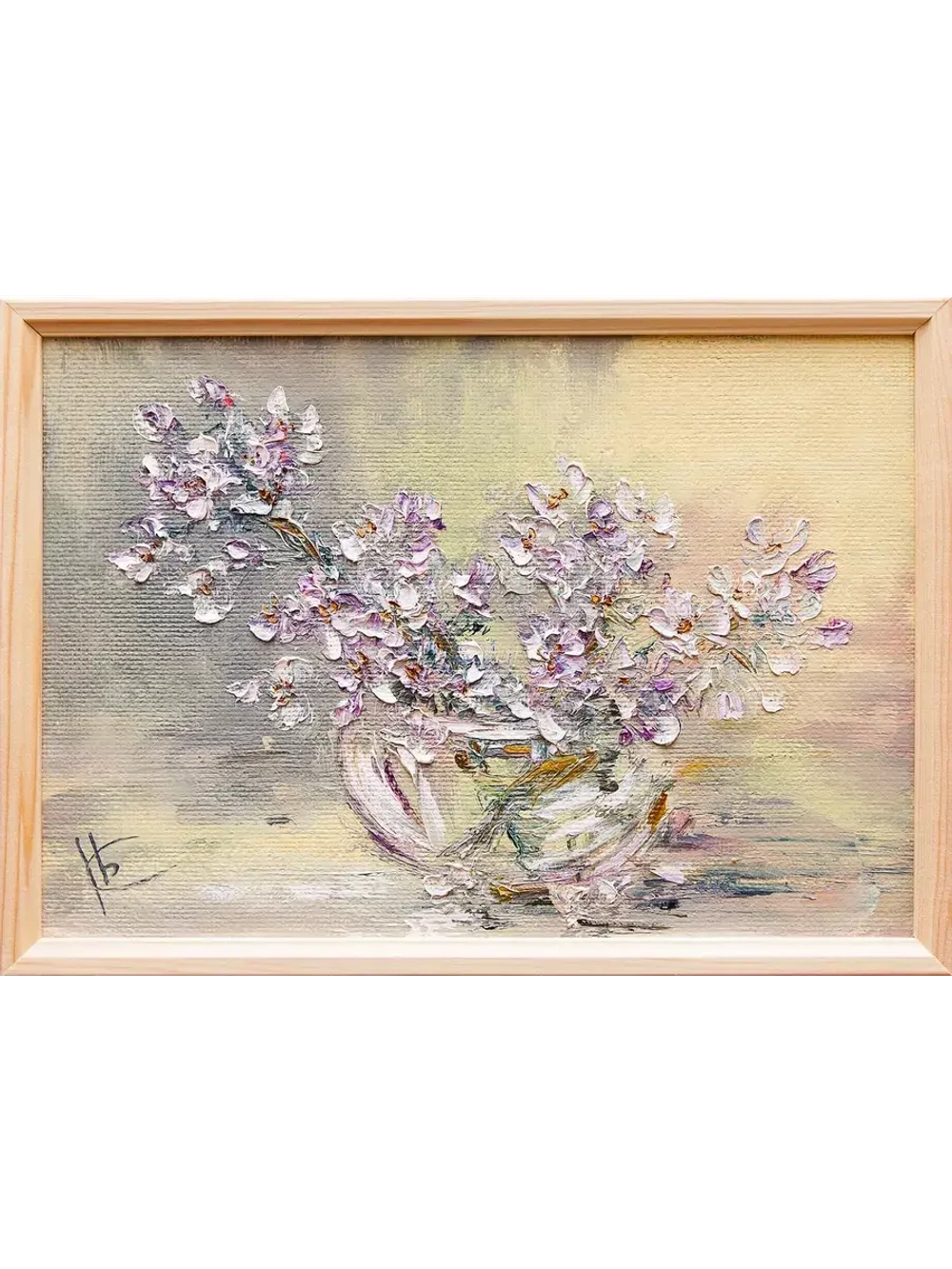 Картина маслом "Веточка вишни" Смирнова