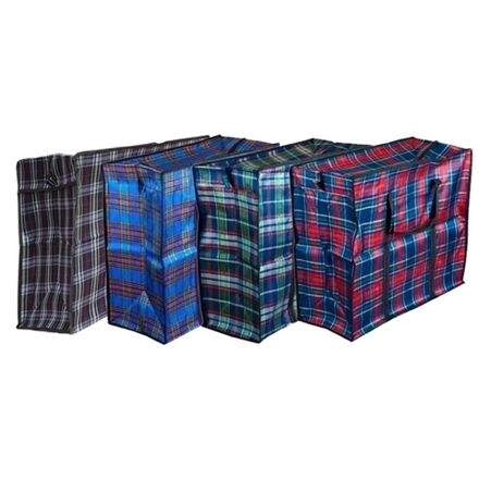 Сумки хозяйственные матерчатые 45х40+20см на молнии "Клетка" ткань (1/10шт)