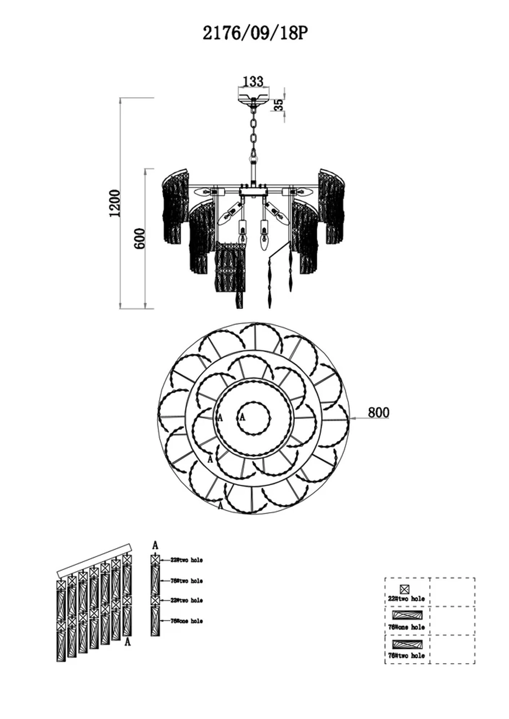 Подвесная люстра Stilfort SAPPARO 2176/09/18P