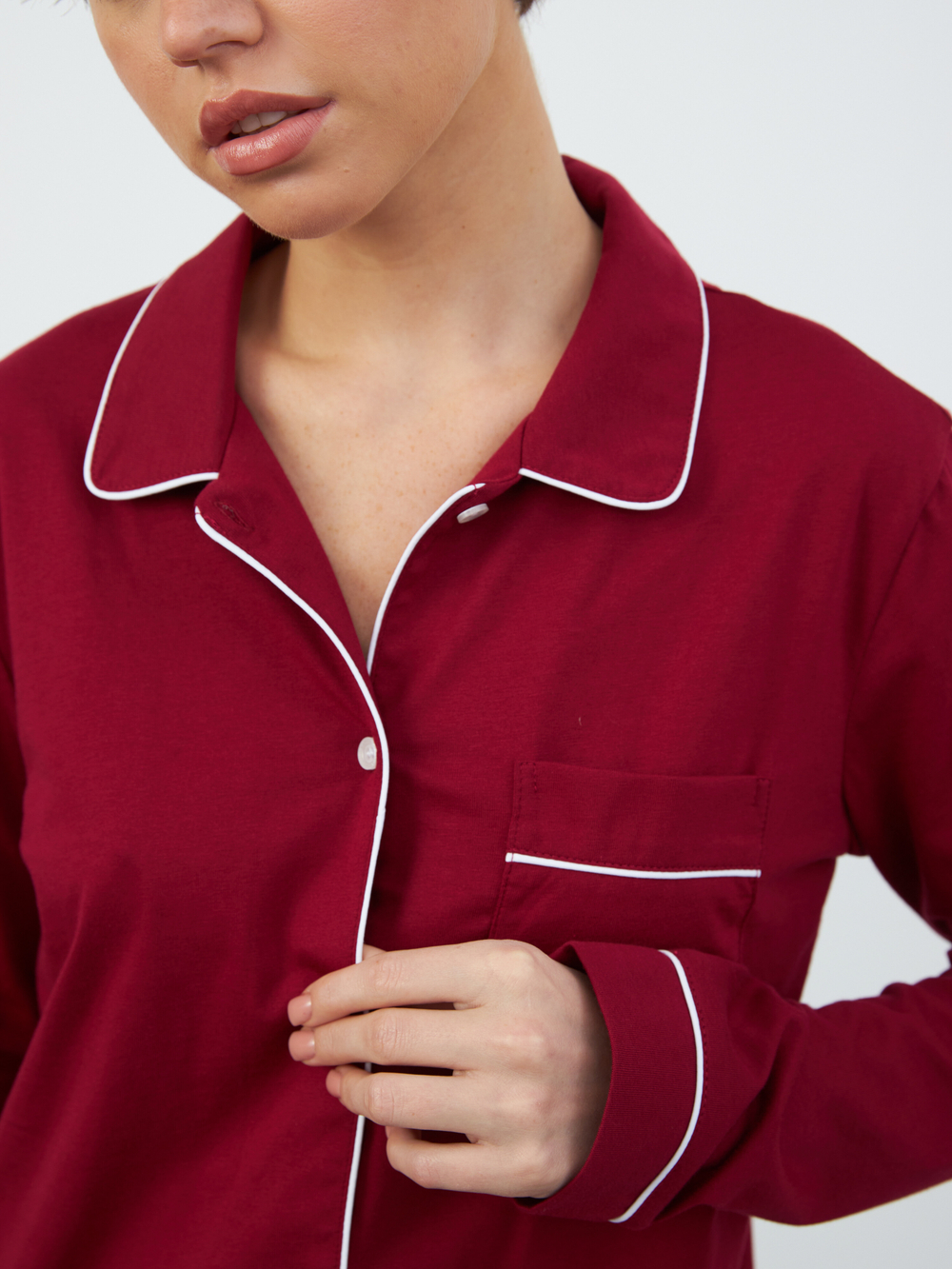 Пижама женская Ihomewear Classic Bordo