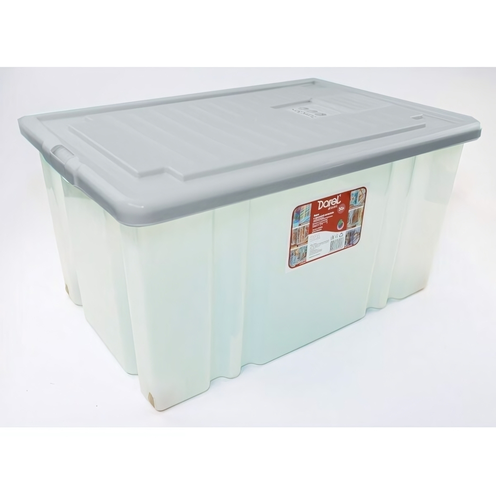 Ящик с крышкой DARELBOX 56л на колесах 610*400*310 серый