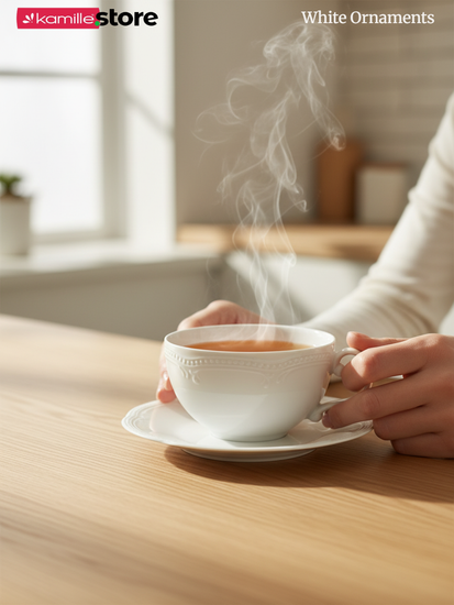 Чайный набор 250 мл. 12 предметов, фарфор, "White Ornaments"