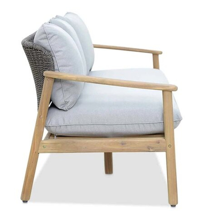 Диван деревянный трехместный с подушками Tagliamento Freeport, песочный, угольный, серый